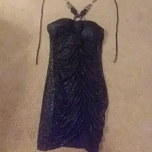 Strapless cocktail lepord